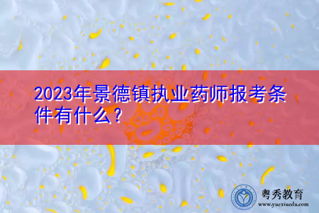 2023年景德镇执业药师报考条件有什么? 2023年景德镇执业药师报考条件有什么?