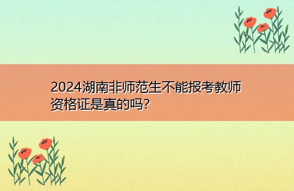 2024湖南非师范生不能报考教师资格证是真的吗？
