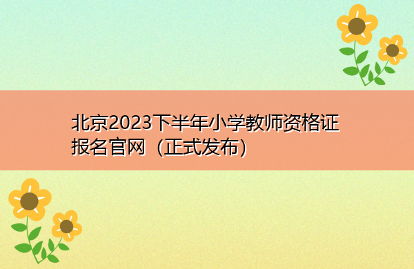 北京2023下半年小学教师资格证报名官网(正式发布) 北京2023下半年小学教师资格证报名官网(正式发布)